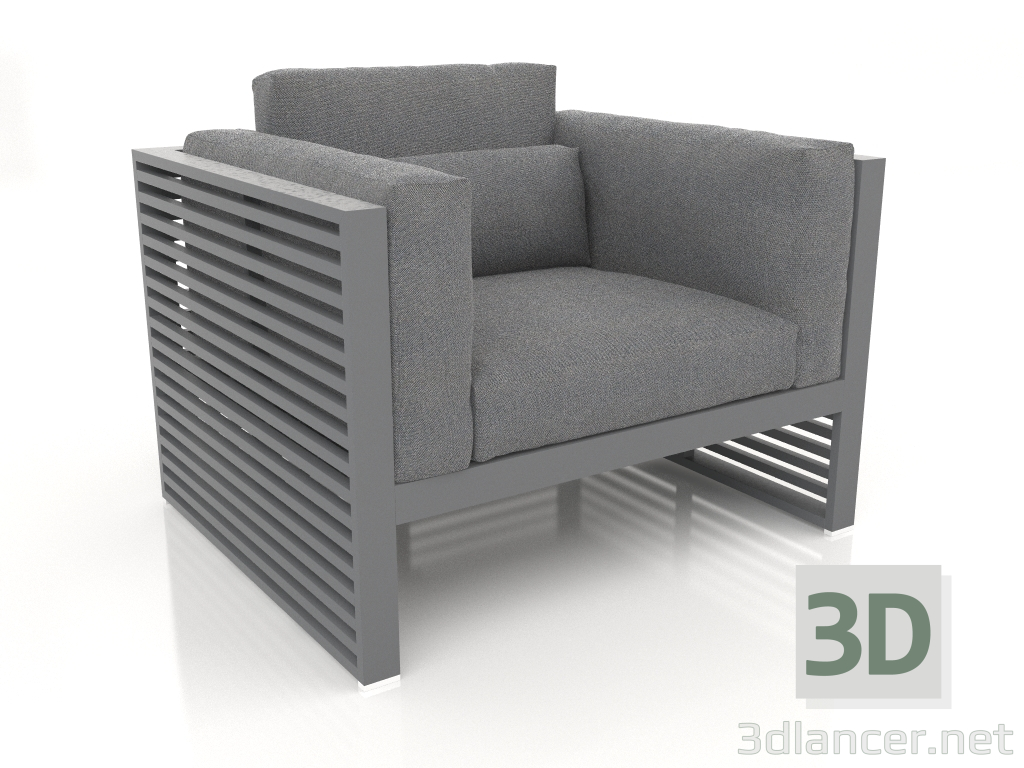 3D Modell Loungesessel mit hoher Rückenlehne (Anthrazit) - Vorschau