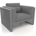 3d model Lounge chair with a high back (Anthracite) - preview