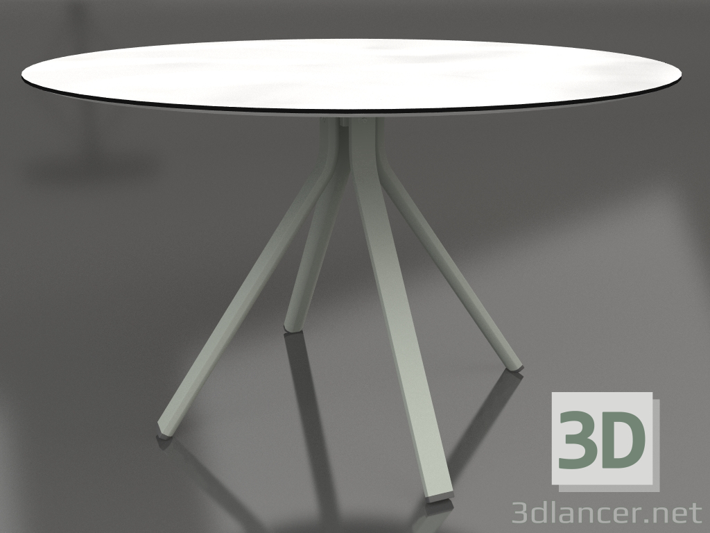 modello 3D Tavolo da pranzo rotondo su gamba colonna Ø120 (Grigio cemento) - anteprima