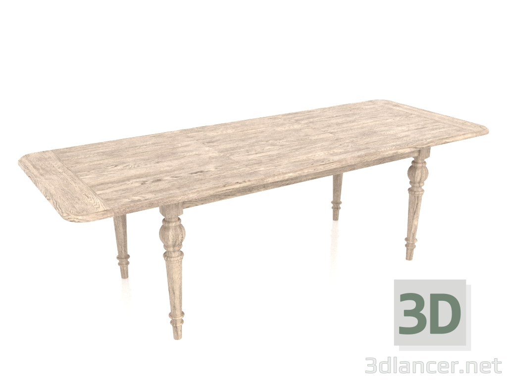 modèle 3D Table à manger coulissante, dépliée, 2500 mm (chêne blanc) - preview