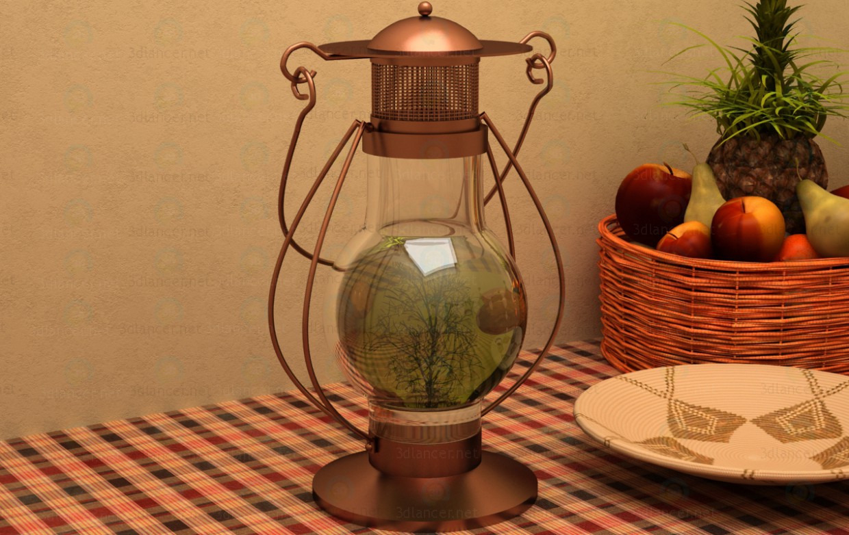 modello 3D Decorativi olio Lampada - anteprima