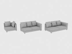 Elemente des modularen Sofas CHOPIN FREI ZURÜCK