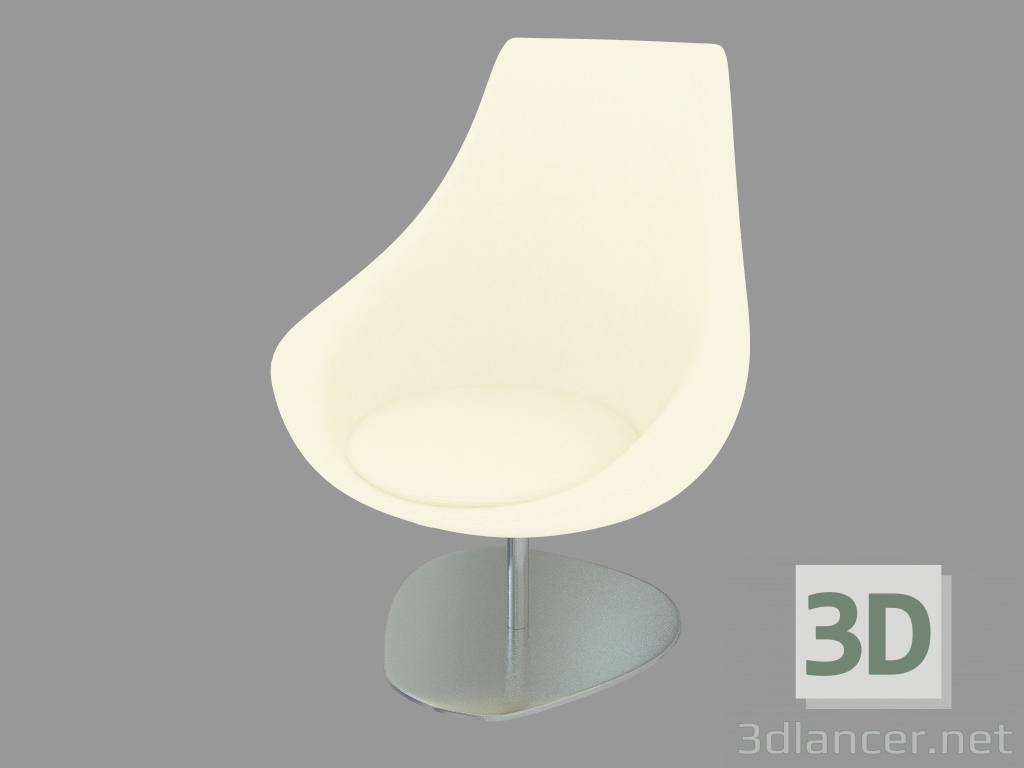 modèle 3D Fauteuil rembourré en cuir - preview