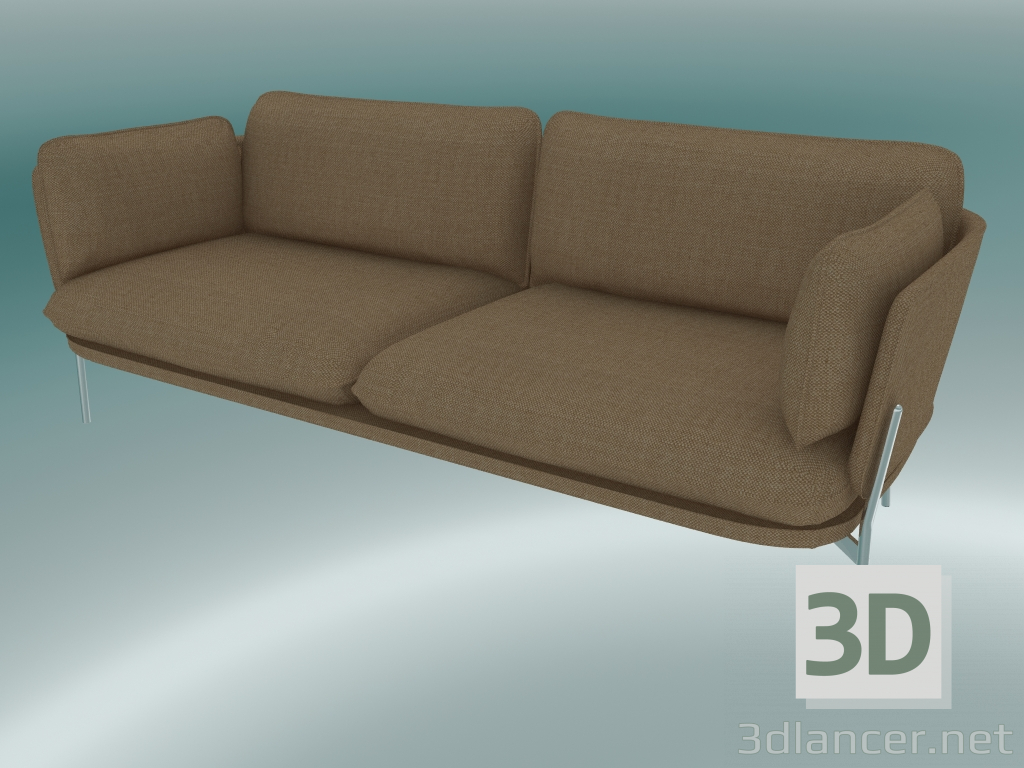 3d model Sofá Sofá (LN3.2, 84x220 H 75cm, patas cromadas, Hot Madison 495) - vista previa