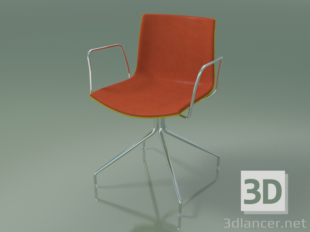 3D modeli Sandalye 0460 (döner, kolçaklı, ön kaplamalı, polipropilen PO00118) - önizleme