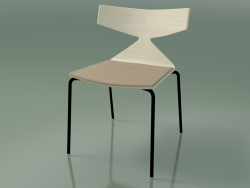 Stackable chair 3710 (4 metal legs, with cushion, White, V39)