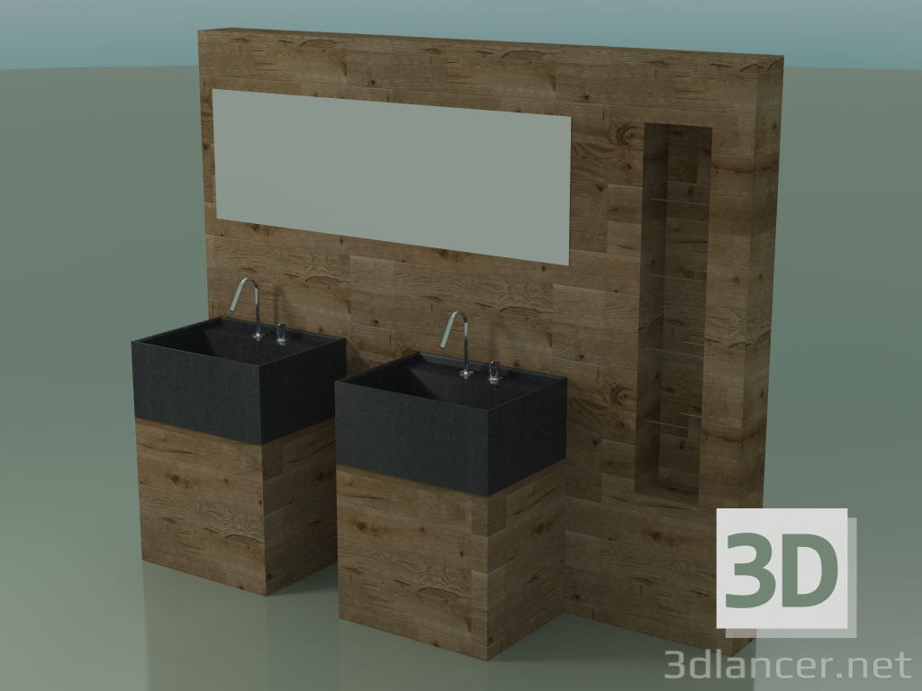 modello 3D Sistema di arredo bagno (D04) - anteprima