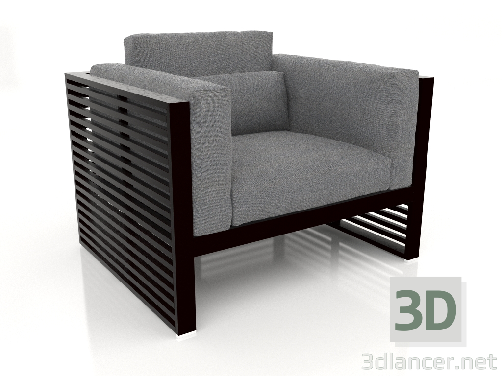 3d model Sillón con respaldo alto (Negro) - vista previa