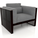 3d model Lounge chair with a high back (Black) - preview