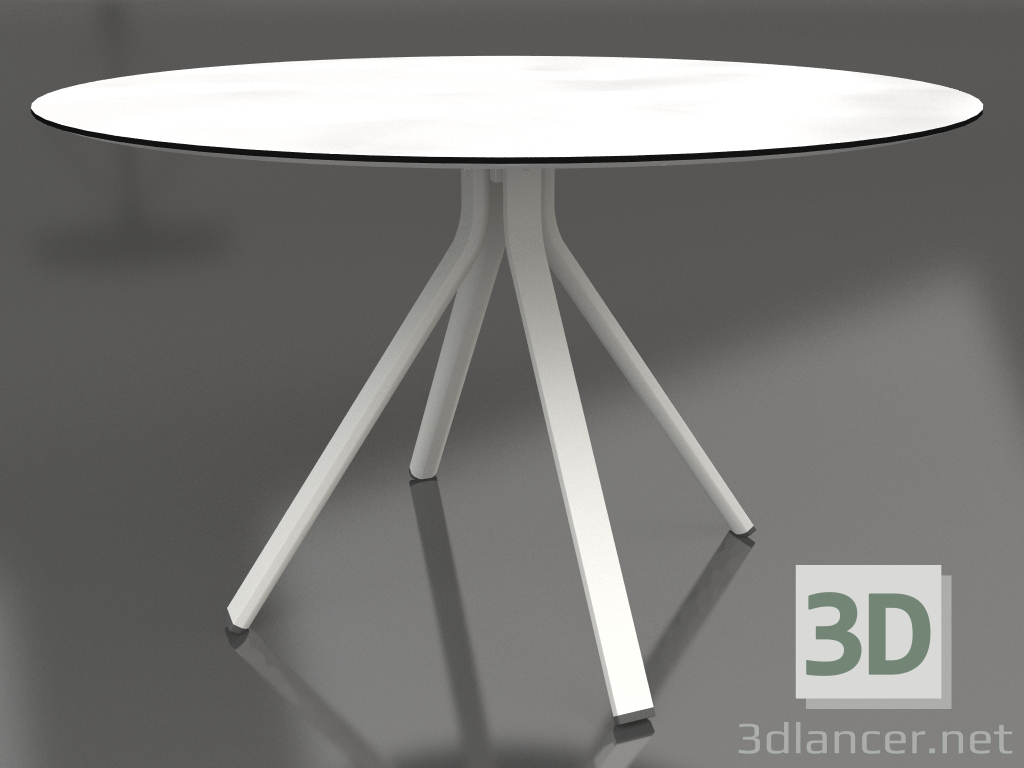 modello 3D Tavolo da pranzo rotondo su gamba colonna Ø120 (Grigio agata) - anteprima