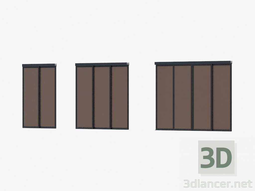 modello 3D Partizione Interroom di A7 (vetro nero di bronzo) - anteprima