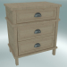 3d model Cambridge bedside table with 3 drawers large (Gray Oak) - preview