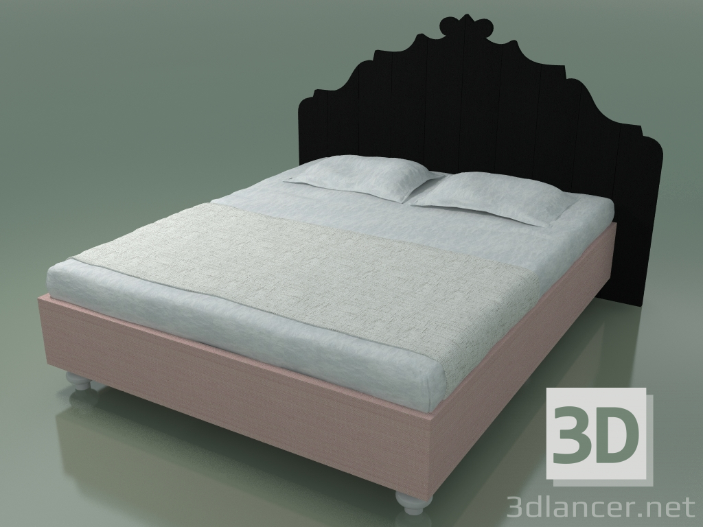 3d model Cama doble (80 Е, negro) - vista previa