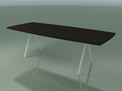 Mesa en forma de jabón 5434 (H 74 - 100x240 cm, patas 180 °, chapada en wengué L21, V12)