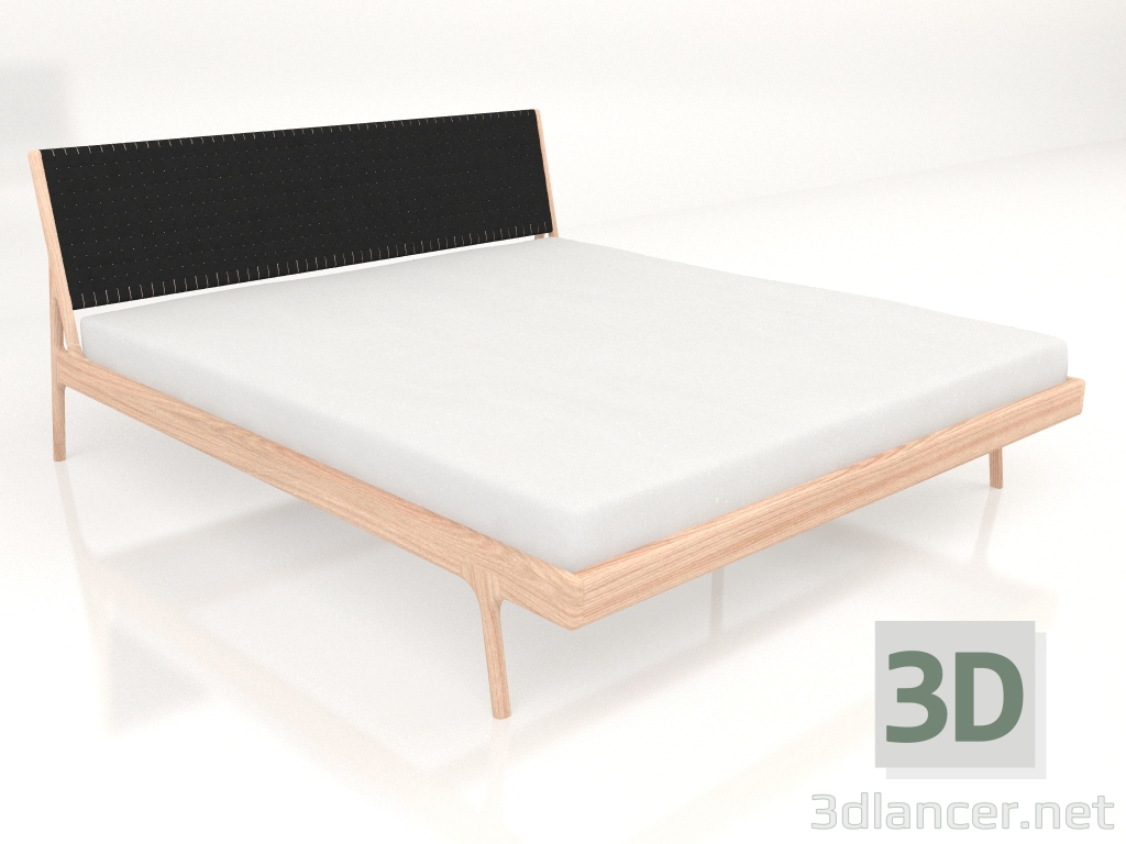 3D Modell Doppelbett Fawn mit dunklem Kopfteil 180X200 - Vorschau