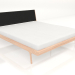 Modelo 3d Cama de casal Fawn com cabeceira escura 180X200 - preview