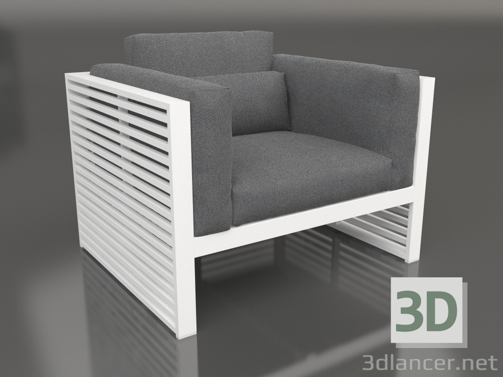 3D Modell Loungesessel mit hoher Rückenlehne (Weiß) - Vorschau