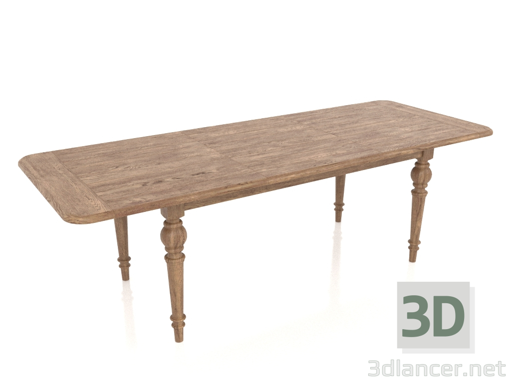 3d model Sliding dining table, unfolded, 2500 mm (gold oak) - preview