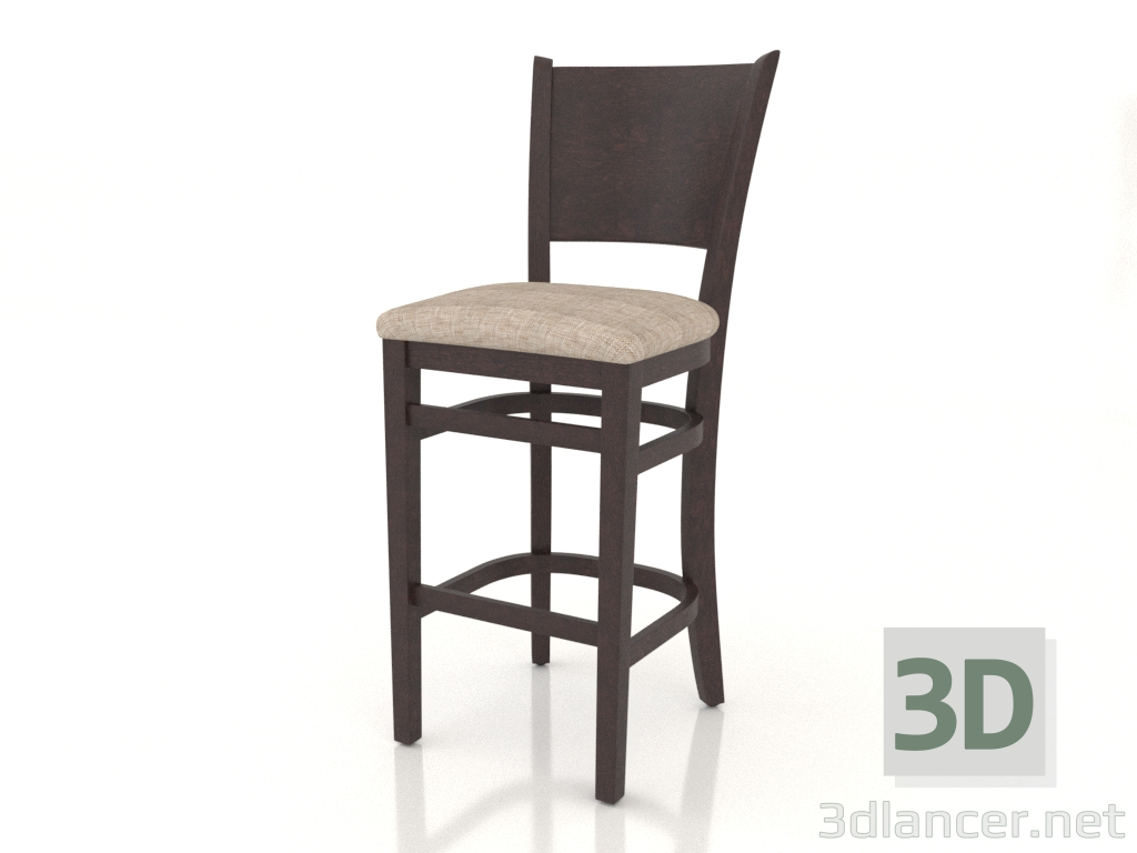 Modelo 3d Banqueta alta Bristol (nogueira escura) - preview