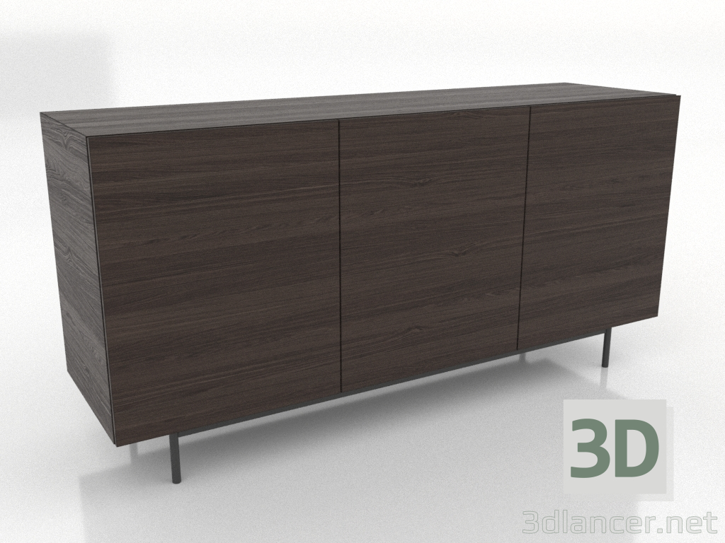 3D Modell Kommode 1 1600 mm (Esche Nussbaum) - Vorschau 3D Modell Kommode 1 1600 mm (Esche Nussbaum) - Vorschau