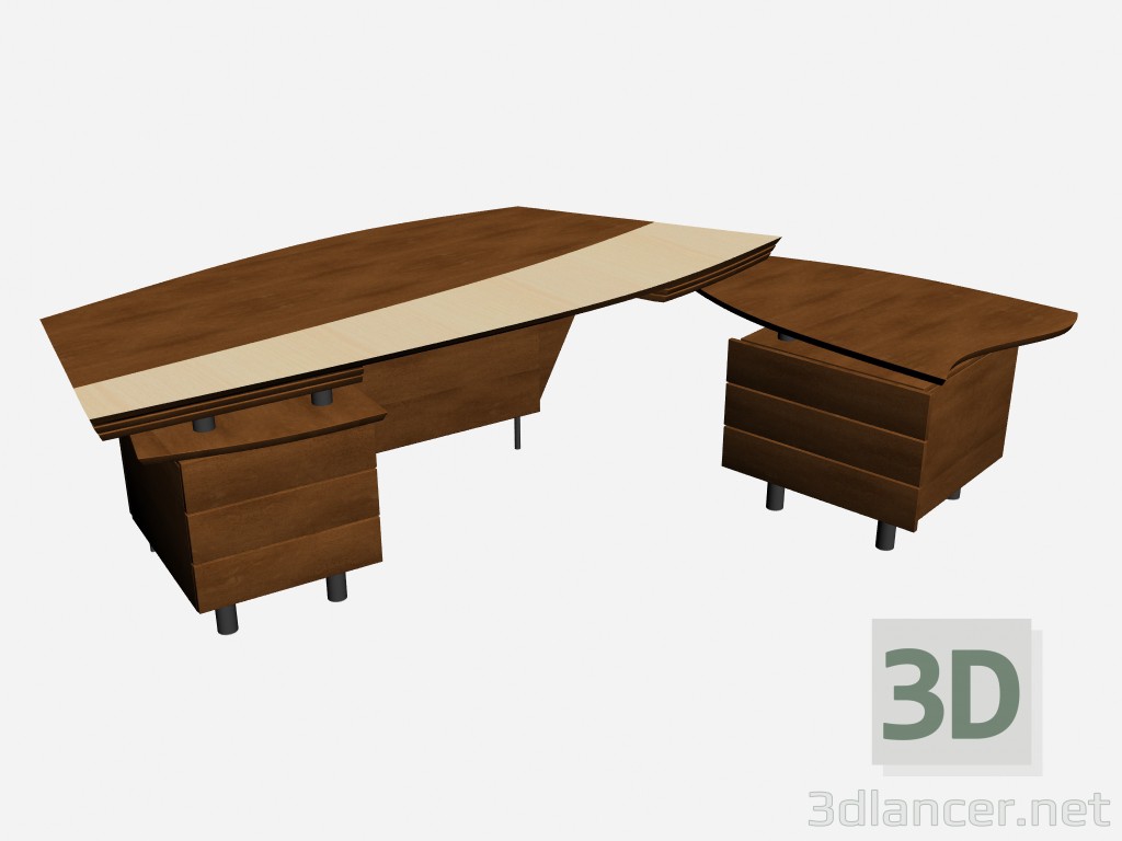 3d model John sagomata scrivania desk - preview