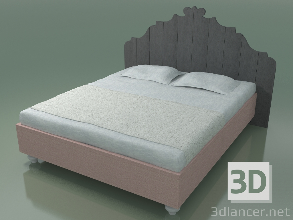 3d model Double bed (80 E, Gray) - preview