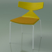 3d model Stackable chair 3710 (4 metal legs, with cushion, Yellow, V12) - preview