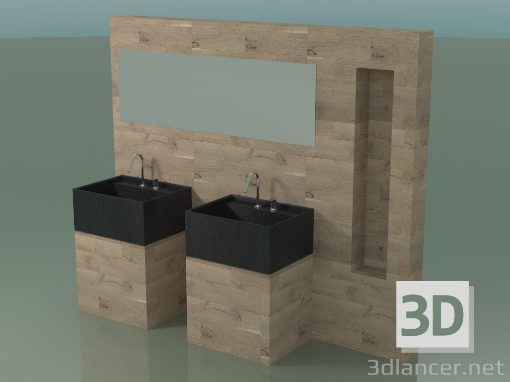 Modelo 3d Sistema de decoração de banheiro (D06) - preview