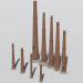 Chimeneas de ladrillo 3D modelo Compro - render