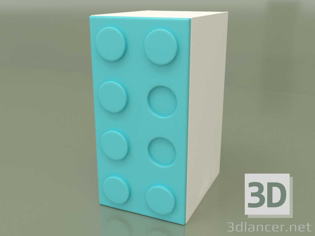 3d model Single wing cabinet (Aqua) - preview