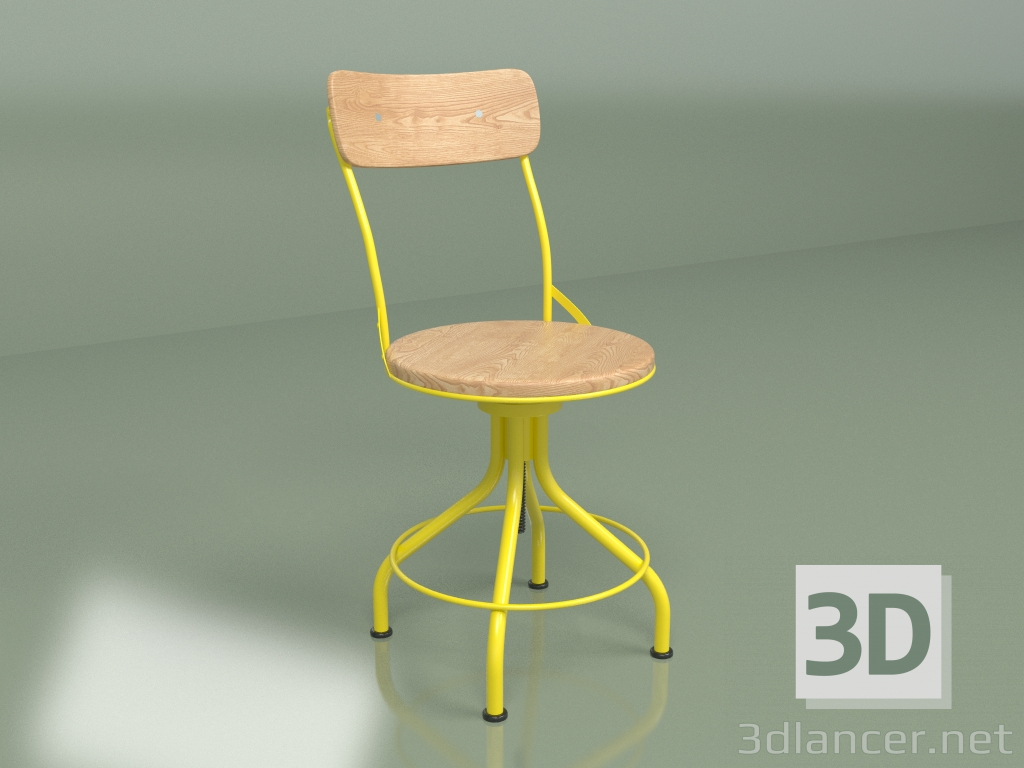 modello 3D Sgabello da bar Vintner (giallo opaco) - anteprima