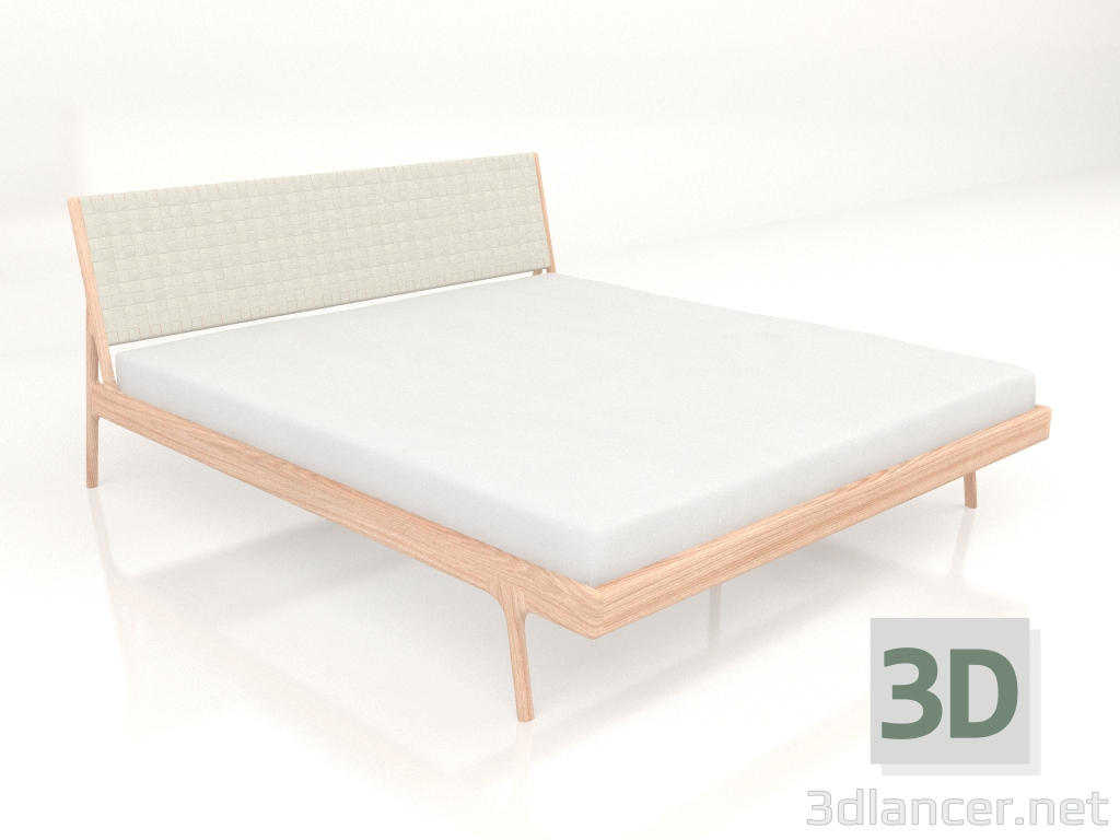 3D Modell Doppelbett Fawn mit hellem Kopfteil 180X200 - Vorschau