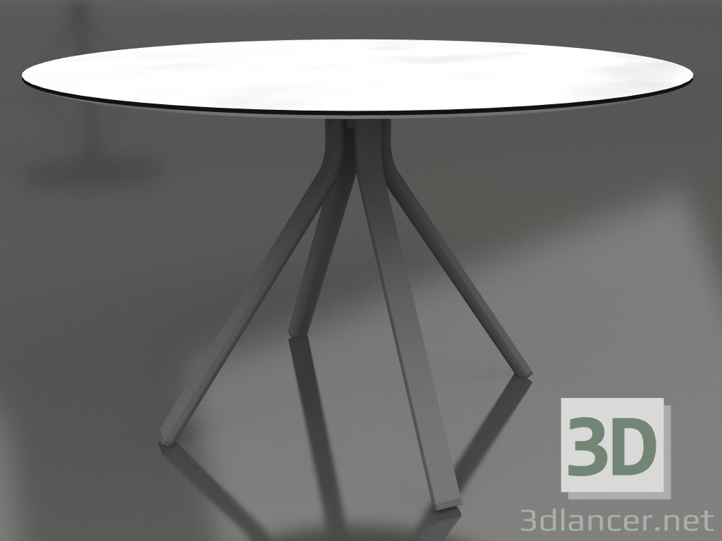 modèle 3D Table à manger ronde sur pied colonne Ø120 (Anthracite) - preview