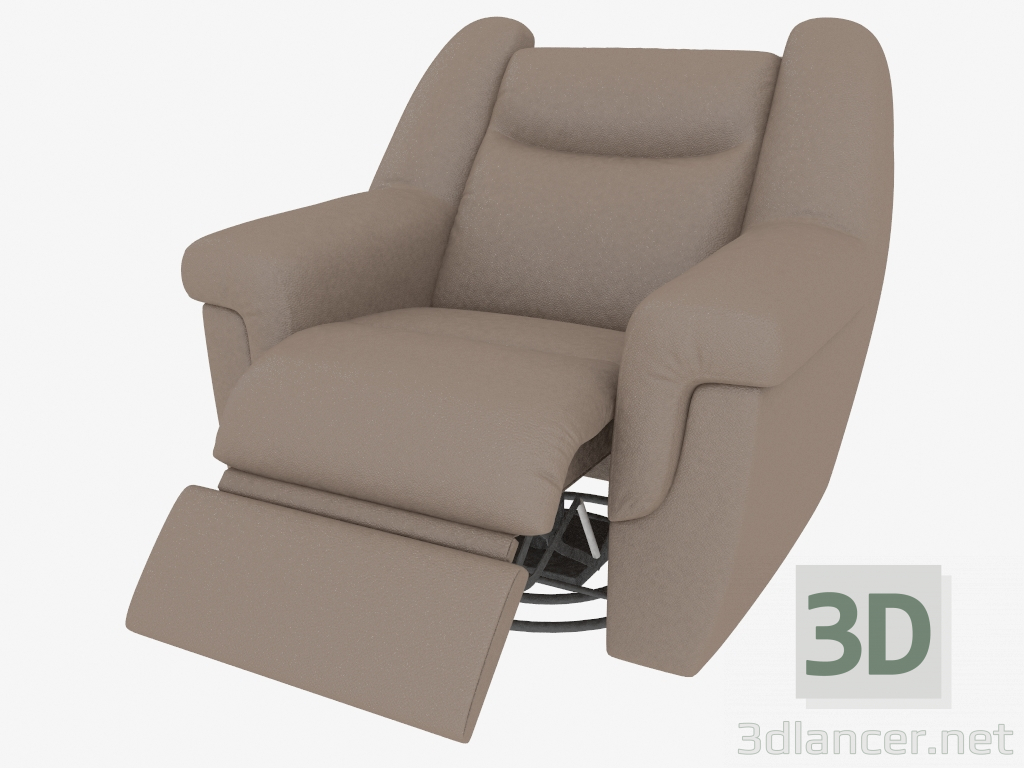 modèle 3D Fauteuil avec repose-pieds - preview