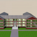 3d model Three-storey building - preview