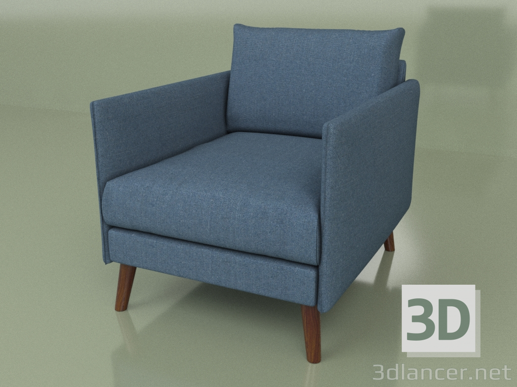 3d model Sofá individual con patas de madera Cumulus - vista previa