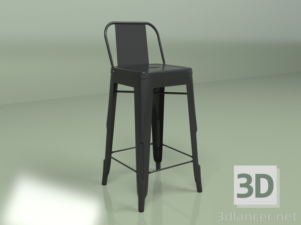 3D modeli Bar taburesi Marais Color, arkalıklı - önizleme