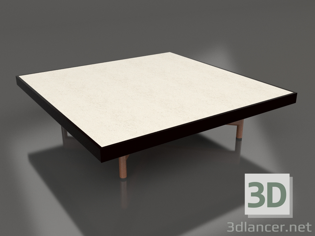 3d model Mesa de centro cuadrada (Negro, DEKTON Danae) - vista previa