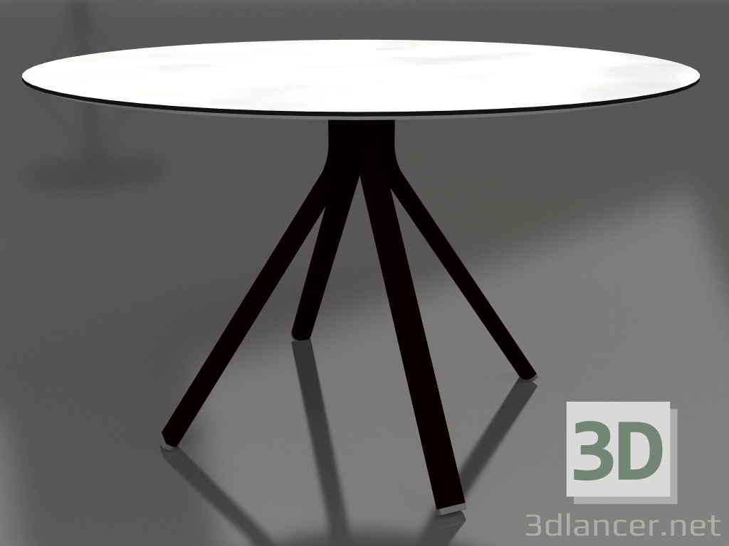 3d model Round dining table on column leg Ø120 (Black) - preview