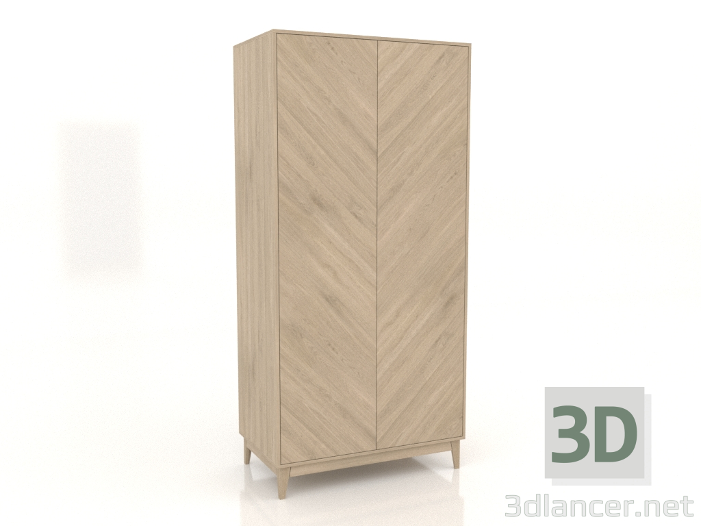 modello 3D Armadio LEMAR 2 ante 1050x600x2200 mm (rovere schiarito) - anteprima modello 3D Armadio LEMAR 2 ante 1050x600x2200 mm (rovere schiarito) - anteprima