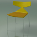 3d model Stackable chair 3710 (4 metal legs, with cushion, Yellow, CRO) - preview