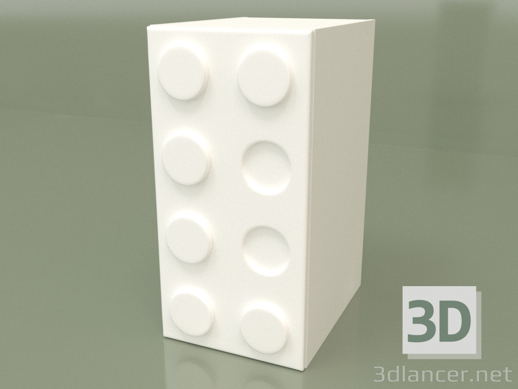 3d model Armario de una puerta (blanco) - vista previa