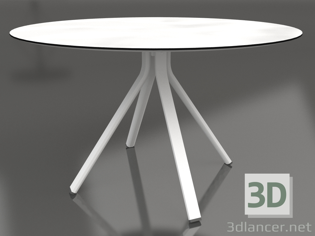 3d model Mesa de comedor redonda sobre pata columna Ø120 (Blanco) - vista previa