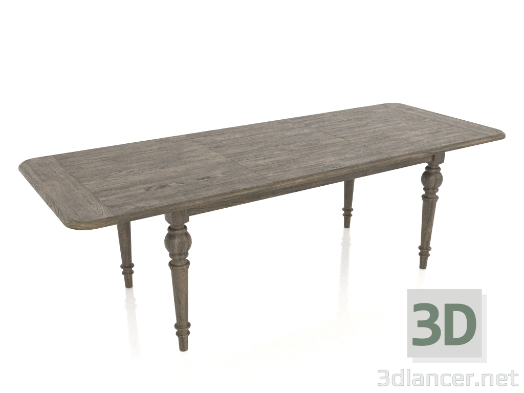 3d model Sliding dining table, unfolded, 2500 mm (old oak) - preview