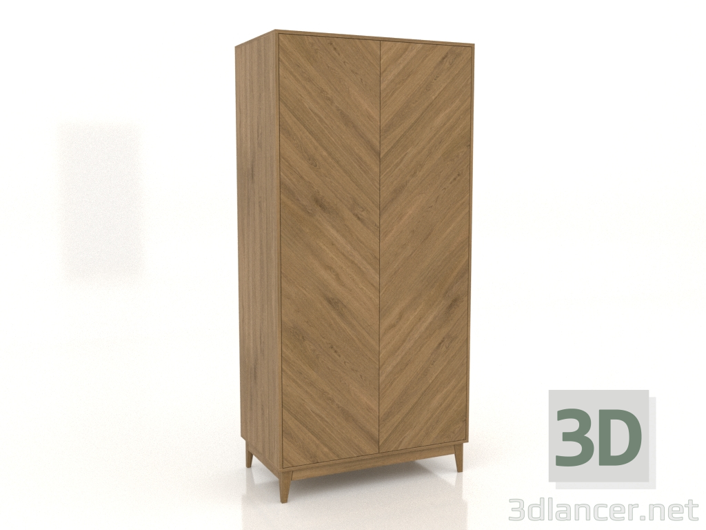 3D modeli LEMAR gardırop 2 kapılı 1050x600x2200 mm (doğal meşe) - önizleme