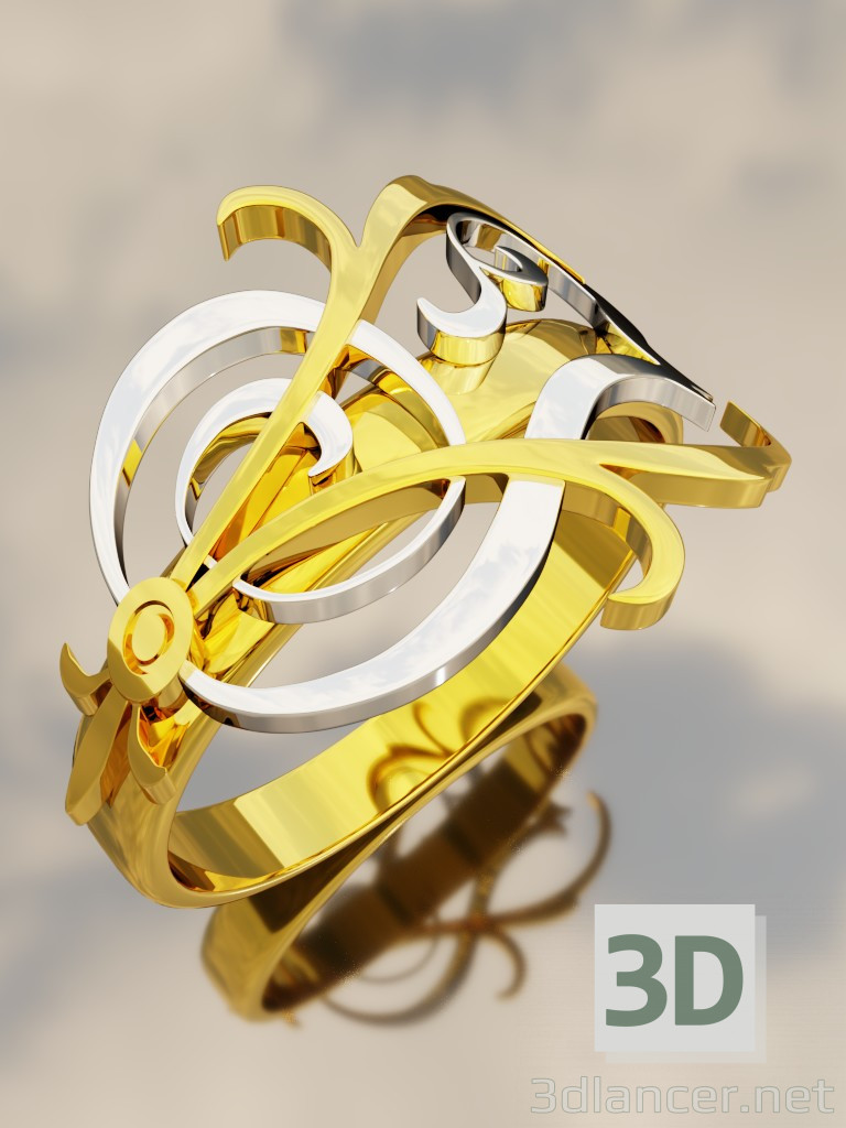 modèle 3D Bague avec le monogramme - preview