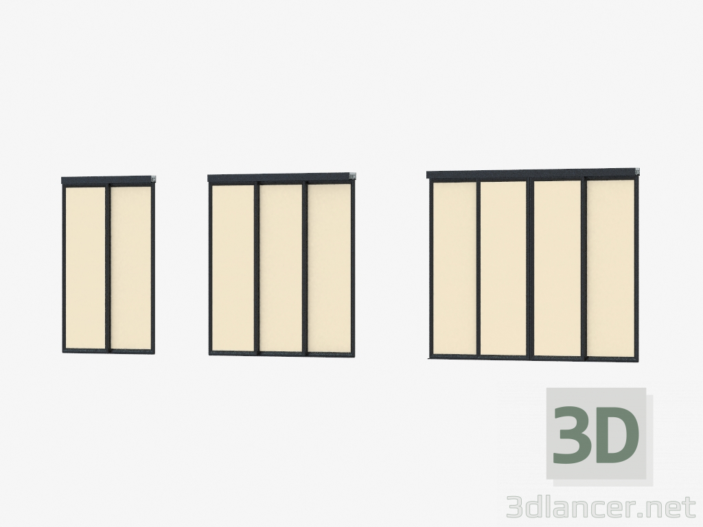 3D Modell Zwischenraumabtrennung von A7 (schwarzes Sandglas) - Vorschau