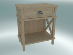 Mesa-de-cabeceira Cambridge com gaveta e prateleira grande (Gray Oak)