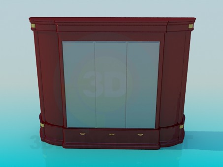 modèle 3D Armoire avec miroirs - preview