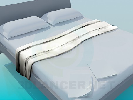 3d model Bed with furnishing - preview